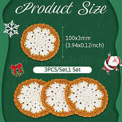 3Pcs Snowflake Hand-Woven Polyester Macrame Coaster&nbsp;DIY-TA0013-98C