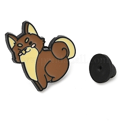ペットの黒合金エナメルブローチ  ココナッツブラウン  犬  26.5x23mm&nbsp;JEWB-I035-06EB-02