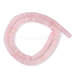 天然石ローズクォーツビーズ連売り  ロンデル  6~6.5x2~2.5mm  穴：1mm  約181~191個/連  15.16~15.35''（38.5~39.1センチメートル）&nbsp;G-Q159-B14-01