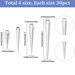 120本4スタイルアロイペンダント  コーンチャーム  アンティークシルバー＆プラチナ  16~34x3~4.5mm  穴：1~2mm  30個/スタイル&nbsp;FIND-SC0023-58