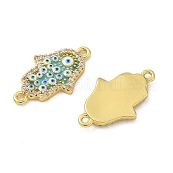 Brass Micro Pave Clear Cubic Zirconia Connector Charms&nbsp;CU-CBA6B6F-10G
