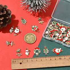 30Pcs 5 Styles Christmas Alloy Enamel Links&nbsp;FIND-FS0004-93