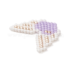 手作りみゆき日本のシードビーズ  織機模様  ハートの翼  ミックスカラー  19x26x2mm&nbsp;PALLOY-MZ00020