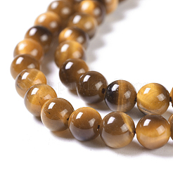 Natural Tiger Eye Round Bead Strands&nbsp;G-L411-07-6mm