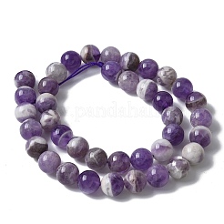 Round Natural Chevron Amethyst Bead Strands&nbsp;G-S380-01B