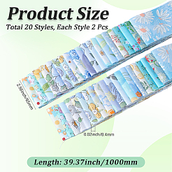 花柄コットンキルティングストリップ生地  DIY クラフト縫製用のパッチワーク生地  ミックスカラー  1000x65x0.1mm  約40個/セット&nbsp;DIY-WH20048-013D