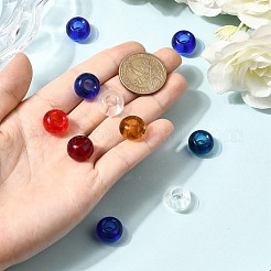 混色手作りロンデルランプワーク大穴ヨーロッパビーズ  サイズ：直径約14mm  厚さ8.5mm  穴：5mm&nbsp;X-GPDL-D003-M-1