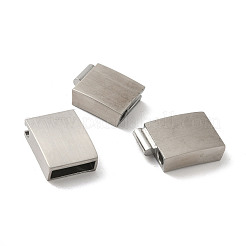 304ステンレススチール製マグネット留め具  長方形  ステンレス鋼色  33x10x5mm  穴：8x3mm&nbsp;STAS-Z147-33P-02