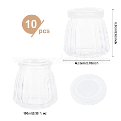 ガラスボトルビーズ瓶保存容器  プラスチックストッパー付き  透明  6.85x6.8cm  容量：100ml（3.38液量オンス）  10個/箱&nbsp;AJEW-BC0001-26