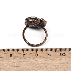 真鍮とミックスジェムストーンのカフリング  赤銅鉱  usサイズ7 1/4(17.5mm)&nbsp;RJEW-Z112-01R