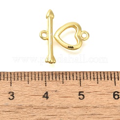 真鍮製マンテル  ハート  ゴールドカラー  ハート：10.5x8.8x1.7mm  穴：1.2mm  バー：4.5x17x1.5mm  穴：1.2mm&nbsp;KK-B121-04G
