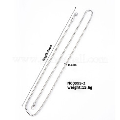 ファッショナブルなスタイルの3mm 304ステンレススチール製ウィートチェーンネックレス  ステンレス鋼色  22.83インチ（58cm）&nbsp;RG7928-2