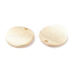真鍮製チャーム  カドミウムフリー＆鉛フリー  フラットラウンド  24KGP本金メッキ  14x1mm  穴：1.2mm&nbsp;KK-Y003-07B-G