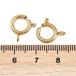 304ステンレススチールスプリングリング留め金  イオンプレーティング（ip）  18KGP本金メッキ  14x9.5x2mm  穴：2.5mm&nbsp;STAS-B095-05E-G