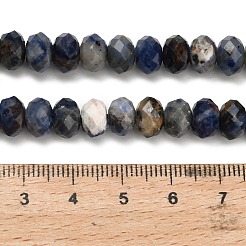 天然石ソーダライトビーズ連売り  多面カット  ロンデル  8x5.5mm  穴：1.2mm  約69個/連  15.16''（38.5センチメートル）&nbsp;G-Z111-A20