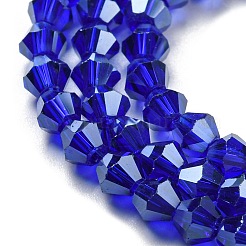 Transparent Electroplate Glass Beads Strands&nbsp;GLAA-F029-4mm-C06