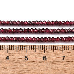 天然石ガーネットビーズ連売り  ロンデル  3x2mm  穴：0.5mm  約190個/連  14.96''（38センチメートル）&nbsp;G-RM241221-O2