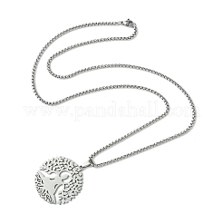 Stainless Steel Pendant Necklaces&nbsp;NJEW-L117-03B-P
