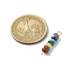 7 Chakra Gemstone Beaded Connector Charms&nbsp;X-PALLOY-JF02531-02