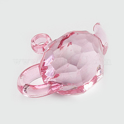 透明なアクリルパーツ  ティーポット  パールピンク  24.5x33x17mm  穴：3mm  約115個/500g&nbsp;TACR-T001-01D