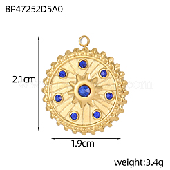 304 Stainless Steel Micro Pave Cubic Zirconia Pendants&nbsp;STAS-OY007-48G