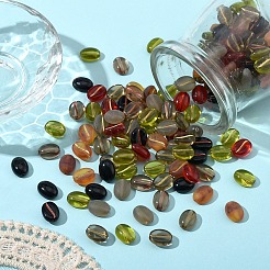 50Pcs Transparent Frosted Acrylic Beads&nbsp;FACR-YW0001-09A