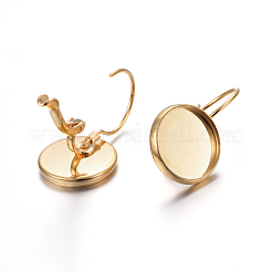 304 Stainless Steel Leverback Earring Settings&nbsp;STAS-F191-03G-12mm