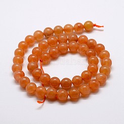 天然石レッドアベンチュリンビーズ連売り  グレードA  ラウンド  8mm  穴：1mm  約48個/連  15インチ&nbsp;X-G-P257-03-8mm