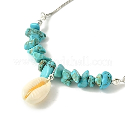 Natural Shell Charms Slider Bracelet&nbsp;BJEW-TA00365-02