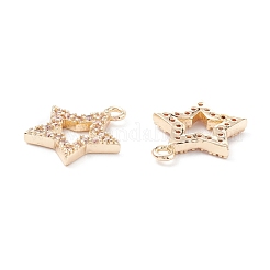 Rack Plating Brass Micro Pave Cubic Zirconia Charms&nbsp;ZIRC-C026-03LG