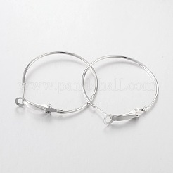 鉄のフープピアス  プラチナ  39x35x1.2mm  ピン：0.79mm&nbsp;X-E220
