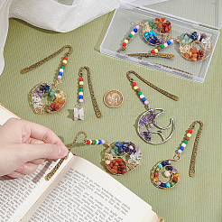 7Pcs 7 Styles Tibetan Style Alloy Bookmarks&nbsp;AJEW-UN00008