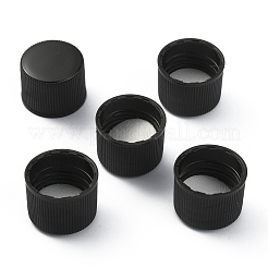 プラスチックねじ込み式キャップ  ボトルジャグ収納キャップ蓋  フラットラウンド  ブラック  22x15mm  内径：18mm&nbsp;AJEW-WH00367-47B-02