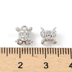 Brass Micro Pave Clear Cubic Zirconia Bead Caps&nbsp;KK-V015-24P