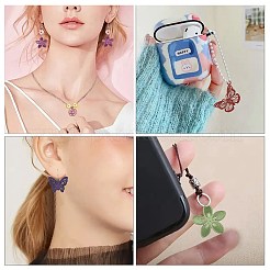 40個 10スタイル スプレーペイント 430ステンレススチールペンダント  蝶＆花  ミックスカラー  11~13x10.5~15x0.3mm  穴：1~1.2mm  4個/スタイル&nbsp;STAS-FS0002-19