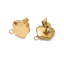 304ステンレススチールスタッドピアス金具  イオンプレーティング（ip）  花  ゴールドカラー  15x12mm  穴：1.8mm  ピン：0.8mm&nbsp;STAS-K252-15G