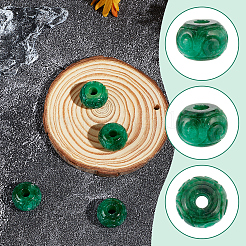 4Pcs Natural Myanmar Jade/Burmese Jade Carved European Beads&nbsp;G-PA0002-44