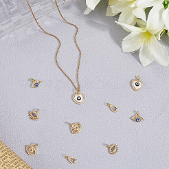 10Pcs 5 Styles Brass Micro Pave Cubic Zirconia Charms&nbsp;KK-BBC0019-55