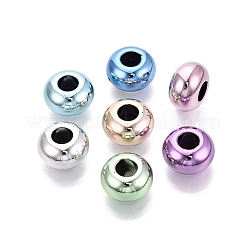 UVメッキ不透明アクリルヨーロピアンビーズ  ロンデル  大穴ビーズ  ミックスカラー  13.5~14x8~8.5mm  穴：5.5mm&nbsp;OACR-Q200-10A