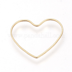 真鍮製フレームコネクター  18KGP本金メッキ  ハート  18x22x1mm&nbsp;X-KK-R037-238G