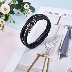 Word Love You Forever Braided Leather Triple Layer Multi-strand Bracelet&nbsp;JB750A