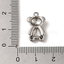 チベット風合金チャーム  カドミウムフリー＆鉛フリー  クマ  アンティークシルバー  17x10.5x4mm  穴：1.4mm&nbsp;FIND-A038-19AS