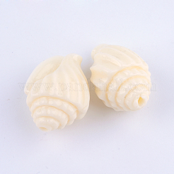合成サンゴビーズ  ホラ貝  17.5x12.5x11mm  穴：1.5mm&nbsp;CORA-Q028-07
