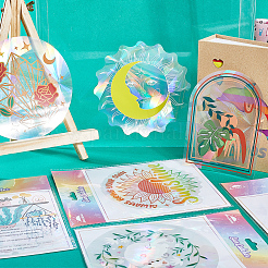 PET Rainbow Window Clings Stickers&nbsp;DIY-WH0409-70K
