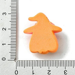 ハロウィーンテーマの不透明樹脂デコデンカボション  魔女の帽子とカボチャ  25.5x23.5x10.5mm&nbsp;CRES-Q219-03E