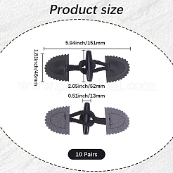 10 Pairs Leather Sew on Coat Tab Closures&nbsp;AJEW-CY0001-03
