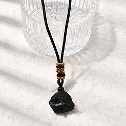 天然トルマリンペンダントネックレス  女性用ナイロンロープ付き  ナゲット  24.41インチ（62cm）&nbsp;NJEW-B156-01