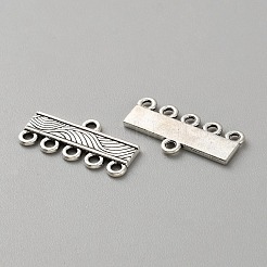 100 個のチベットスタイル合金シャンデリアコンポーネントリンク  カン付き  長方形  アンティークシルバー  10.5x21.5x1.5mm  穴：1.5mm&nbsp;FIND-WH0431-31B