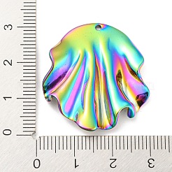 304ステンレスペンダント  シェルチャーム  虹色  32x29x4.5mm  穴：1.4mm&nbsp;STAS-I202-17RC
