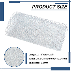 ナイロンメッシュレース生地  花嫁のベールの装飾用  銀  25.2~25.5x0.03cm  約2m / pc&nbsp;DIY-WH0530-83D